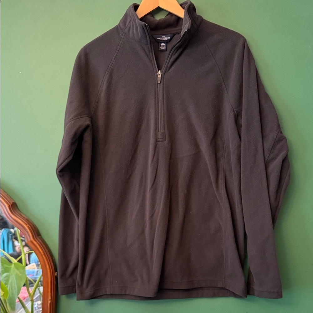 The Outfitters By Lands' End 1/4 Zip Fleece Mens M/Tall Pullover Winter Layer